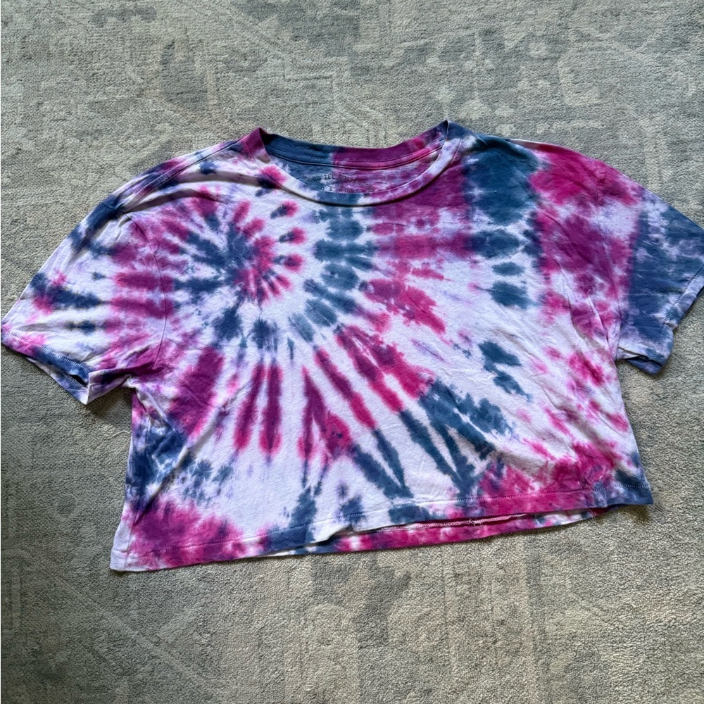 Custom Tie-Dyed Boxy Crop Top T-Shirt